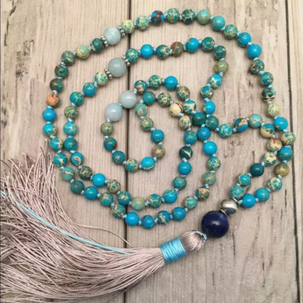 Imperial jasper mala gemstone necklace RE-ENERGIZE - Picture 4 of 9